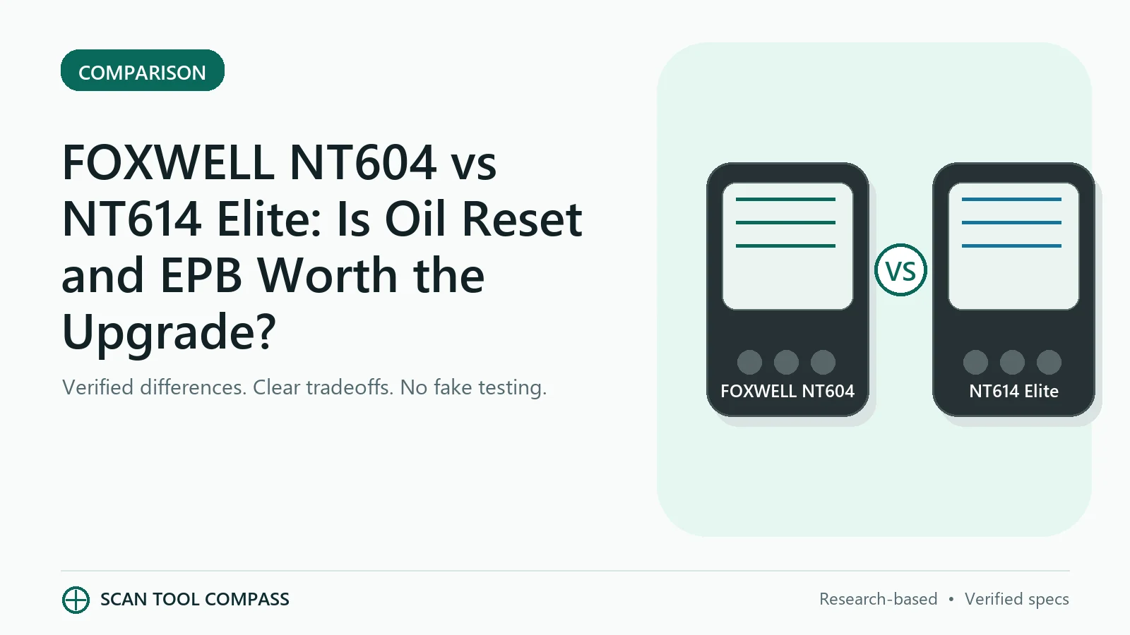 FOXWELL NT604 vs NT614 Elite: Is Oil Reset and EPB Worth the Upgrade? - Scan Tool Compass