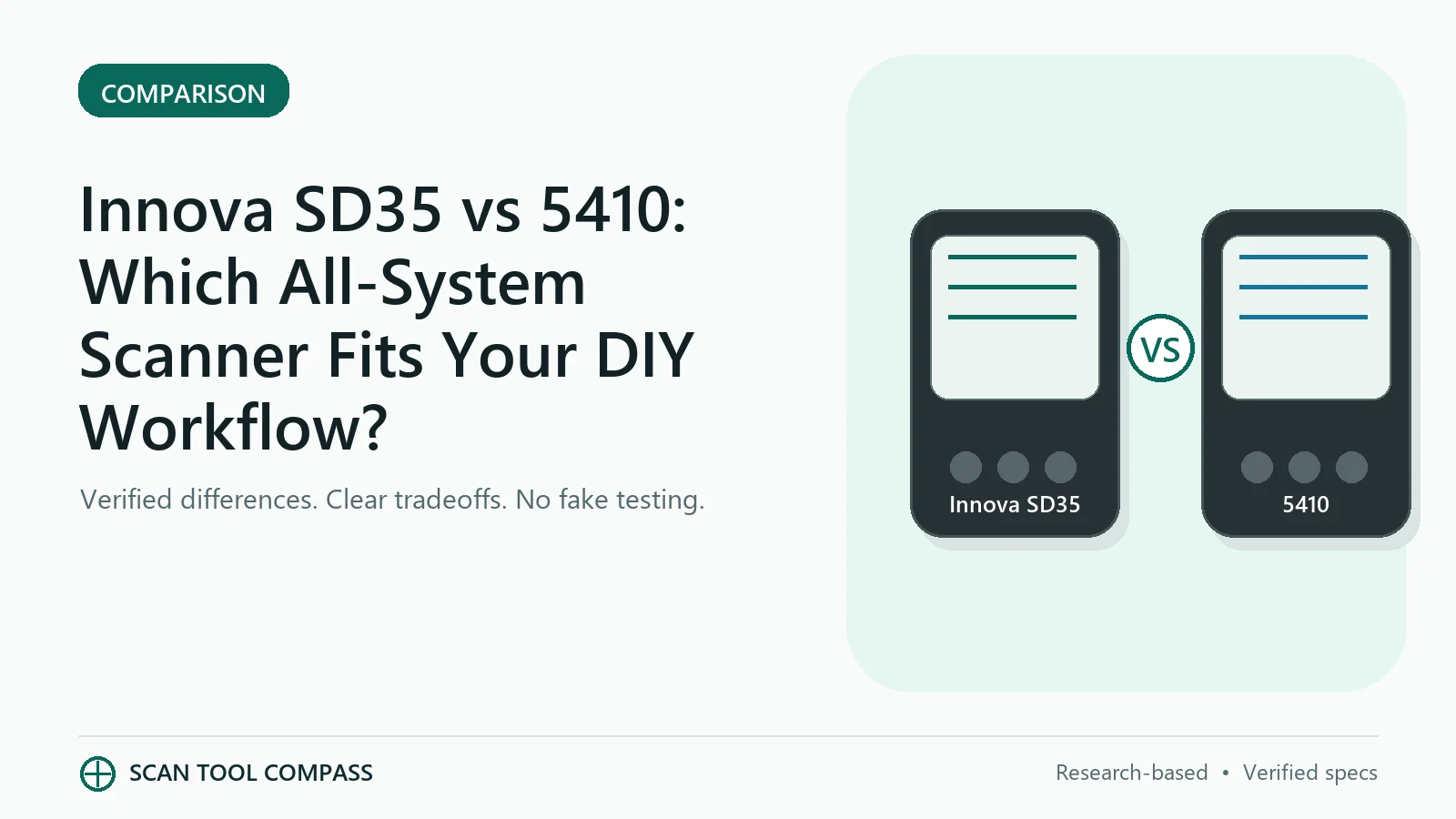 Innova SD35 vs 5410: Which All-System Scanner Fits Your DIY Workflow? Innova SD35 vs 5410: Which All-System Scanner Fits Your DIY Workflow? - Scan Tool Compass