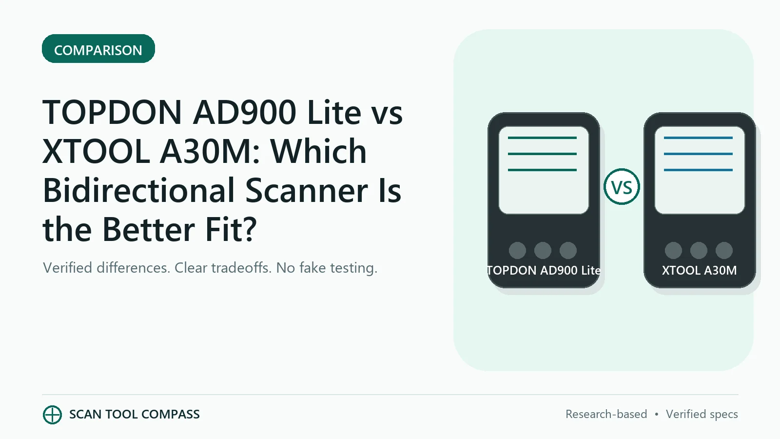 TOPDON AD900 Lite vs XTOOL A30M: Which Bidirectional Scanner Is the Better Fit? - Scan Tool Compass