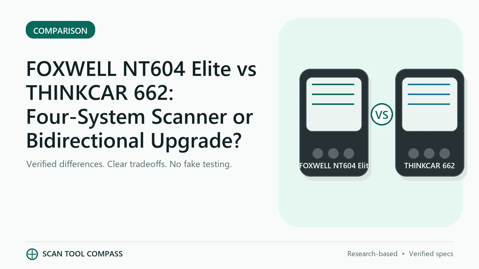 FOXWELL NT604 Elite vs THINKCAR 662: Four-System Scanner or Bidirectional Upgrade? - Scan Tool Compass