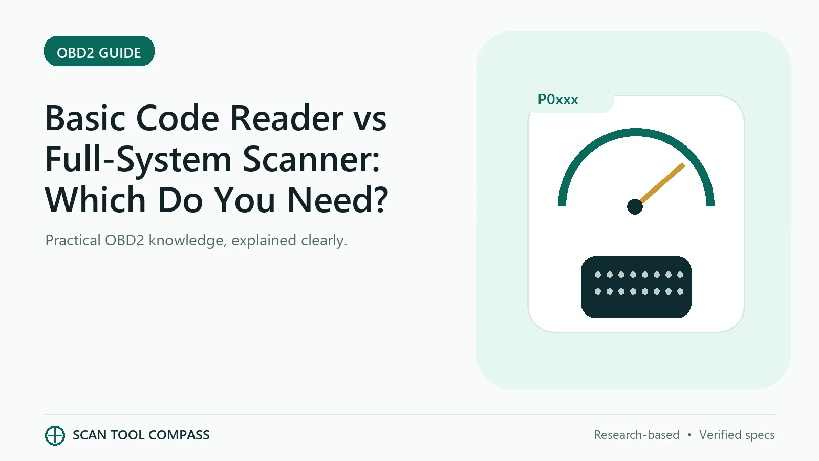 Basic Code Reader vs Full-System Scanner: Which Do You Need? Basic Code Reader vs Full-System Scanner: Which Do You Need?